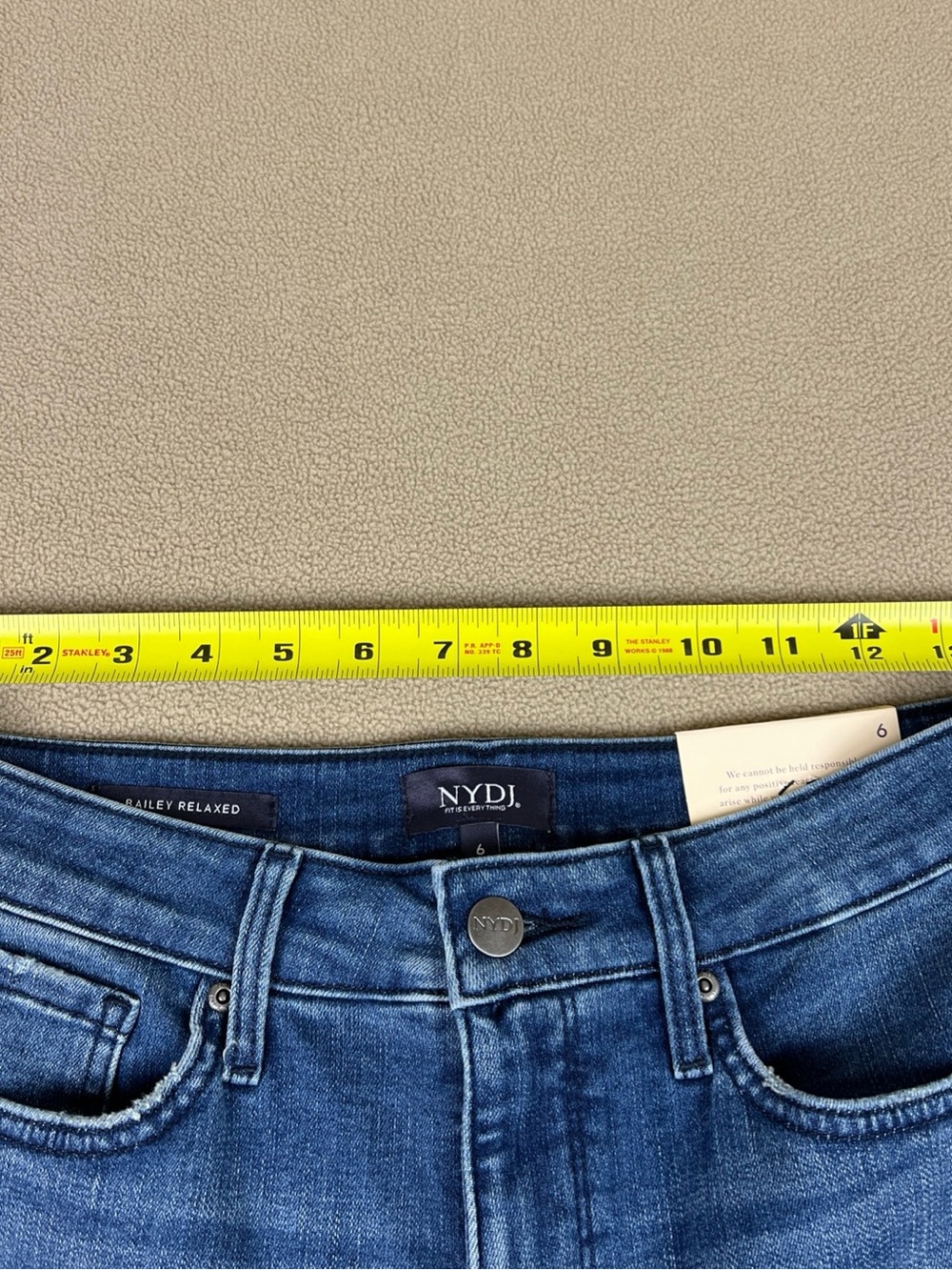 NYDJ Bailey Relaxed Straight High Rise Jeans, Bluewell. Women's Sz 6 - Picture 4 of 14